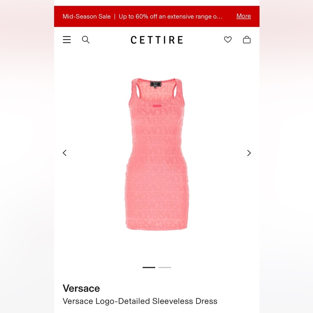 Versace x Dua Lipa Sheath Dress
Pink
Sleeveless with Square Neckline